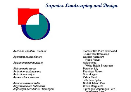 Sample plant list