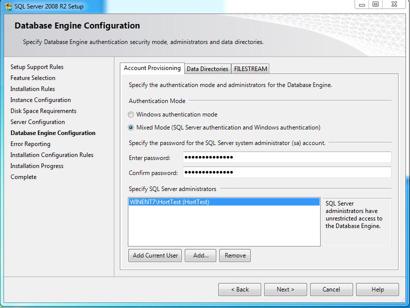 Installing SQL Server